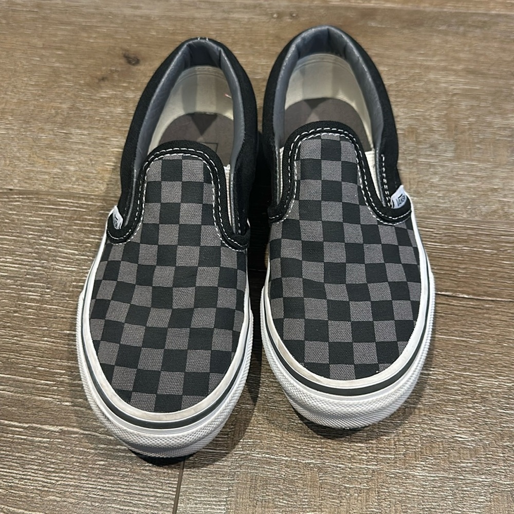 Vans Authentic Primary Check Black/Gray Skater shoes size Kid’s 1